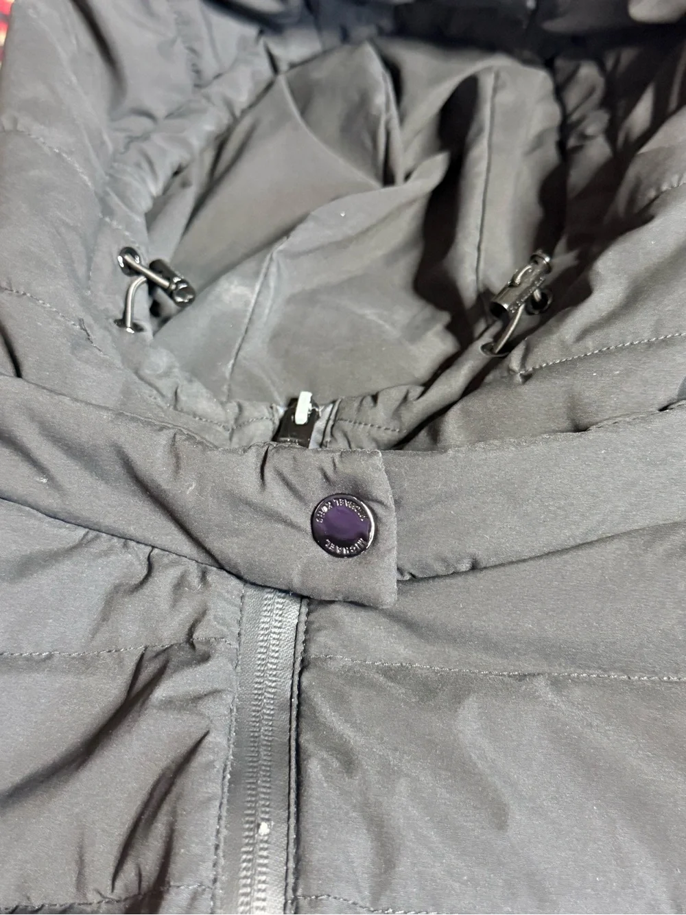Michael Kors Black Hooded Quilted Puffer Jacket